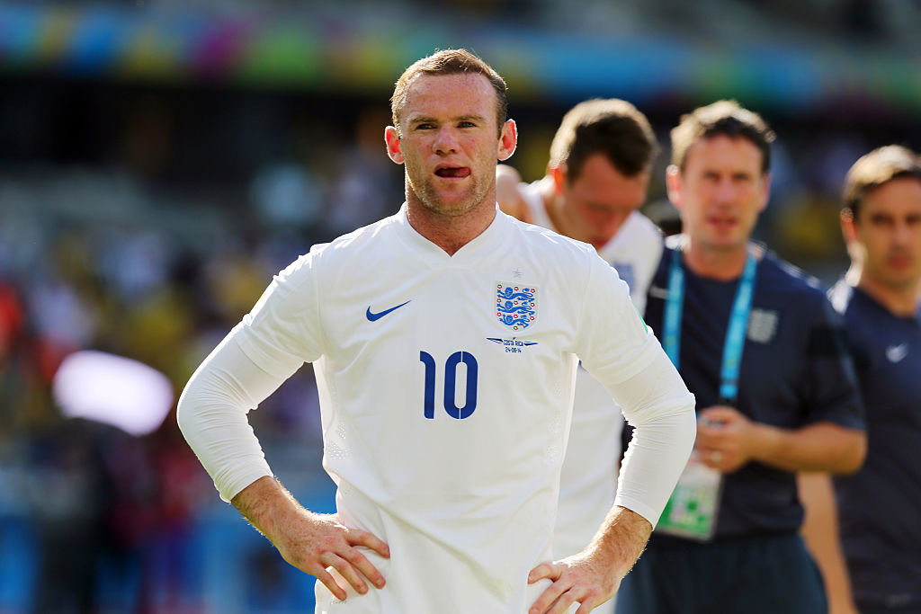 Wayne Rooney in action against Costa Rica at the 2014 World Cup