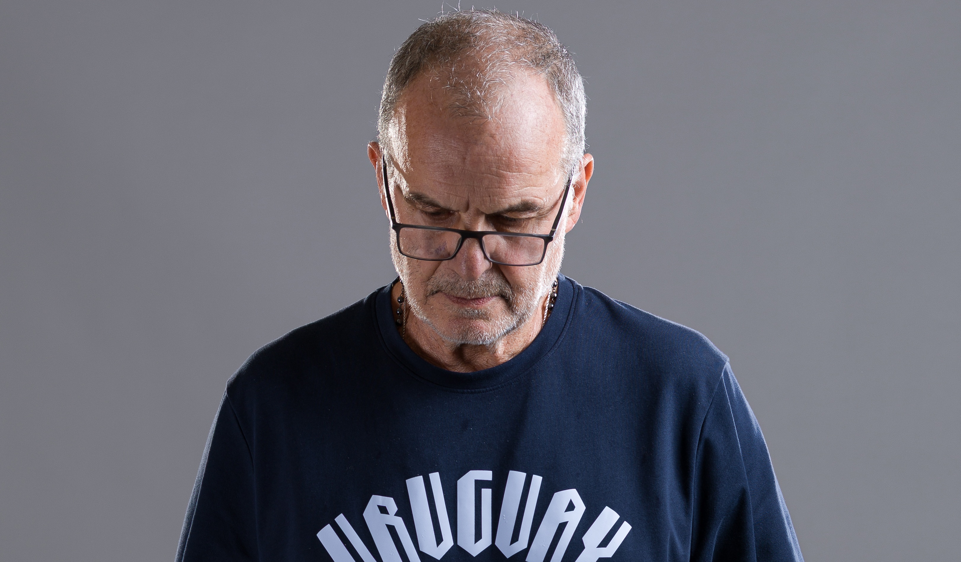 Marcelo Bielsa, Head Coach of Uruguay, poses for a portrait during the official FIFA World Cup 2026 portrait session on June 10, 2026 in Cancun, Mexico