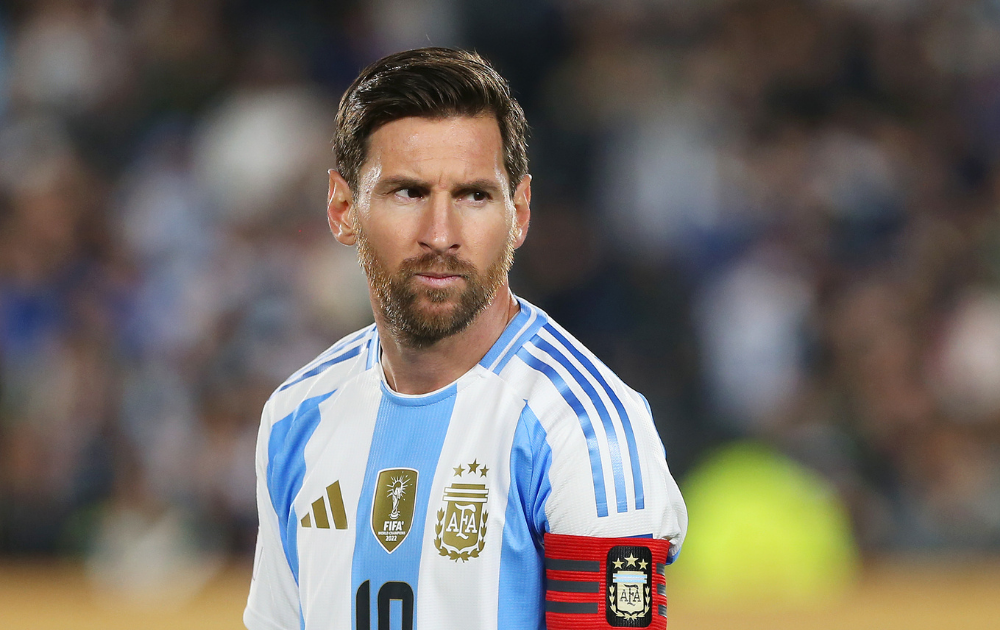 Lionel Messi of Argentina looks on prior to the FIFA World Cup 2026 South American Qualifier match between Argentina and Colombia at Estadio Más Monumental Antonio Vespucio Liberti on June 10, 2025